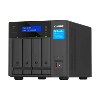 STORAGE NAS QNAP 4 BAIAS INTEL PENTIUM GOLD G7400 2 CORE, 3.7GHZ, 8GB, GBE TORRE - TVS-H474-PT-8G-BR