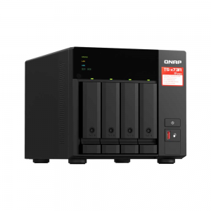 STORAGE NAS QNAP 4 BAIAS AMD RYZEN V1000, 2.2GHZ, 8GB, 2x 2.5 GBE TORRE - TS-473A-8G-BR
