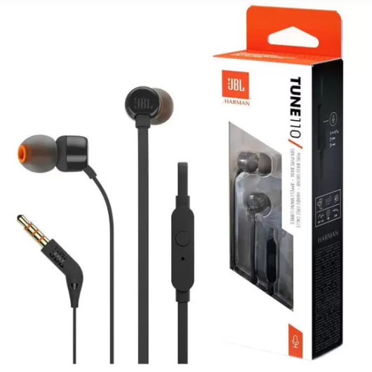 FONE DE OUVIDO TUNE 110 PRETO JBL FONE DE OUVIDO TUNE 110 PRETO JBL