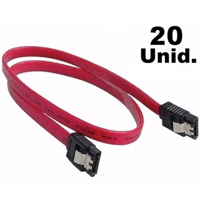 CABO DE DADOS SATA 3 6Gbs KIt 20 UNIDADES